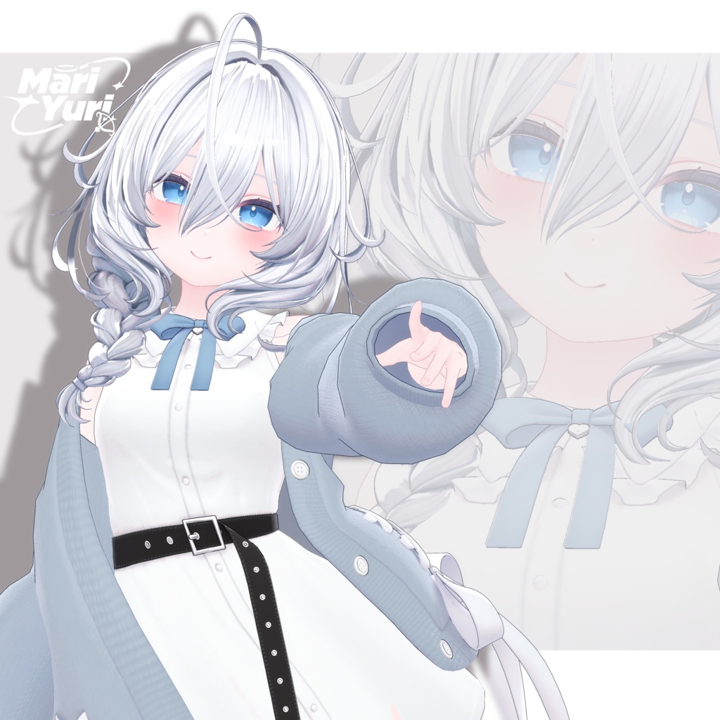 【13アバター対応 VRC Hair】 サイド三つ編み