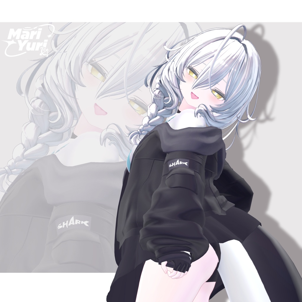 【13アバター対応 VRC Hair】 サイド三つ編み