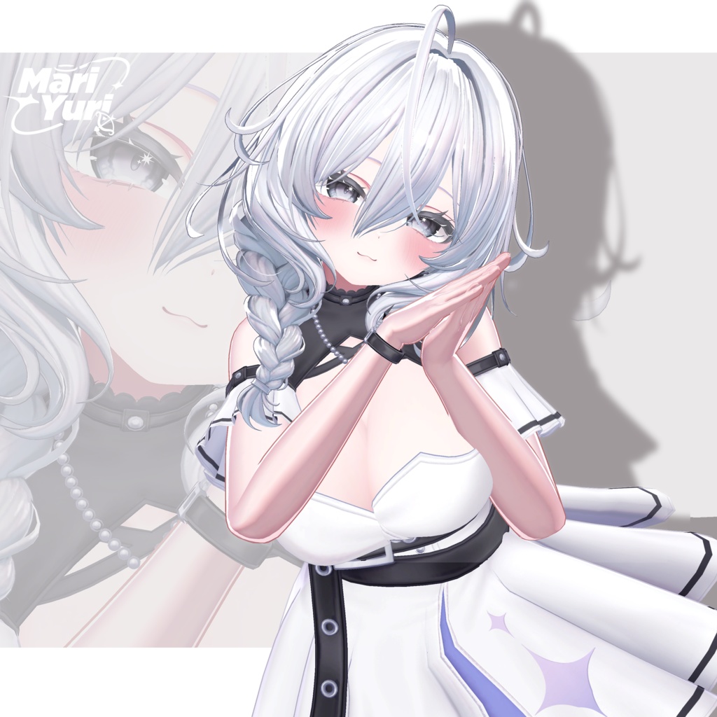 【13アバター対応 VRC Hair】 サイド三つ編み