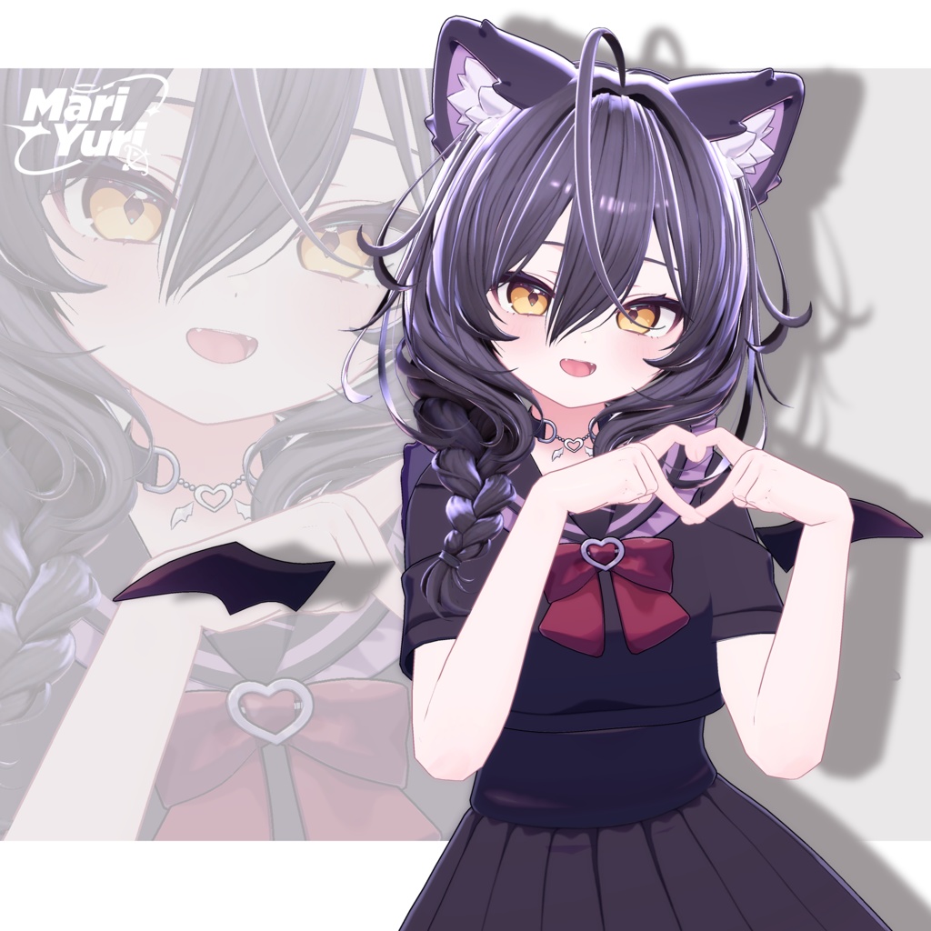 【13アバター対応 VRC Hair】 サイド三つ編み