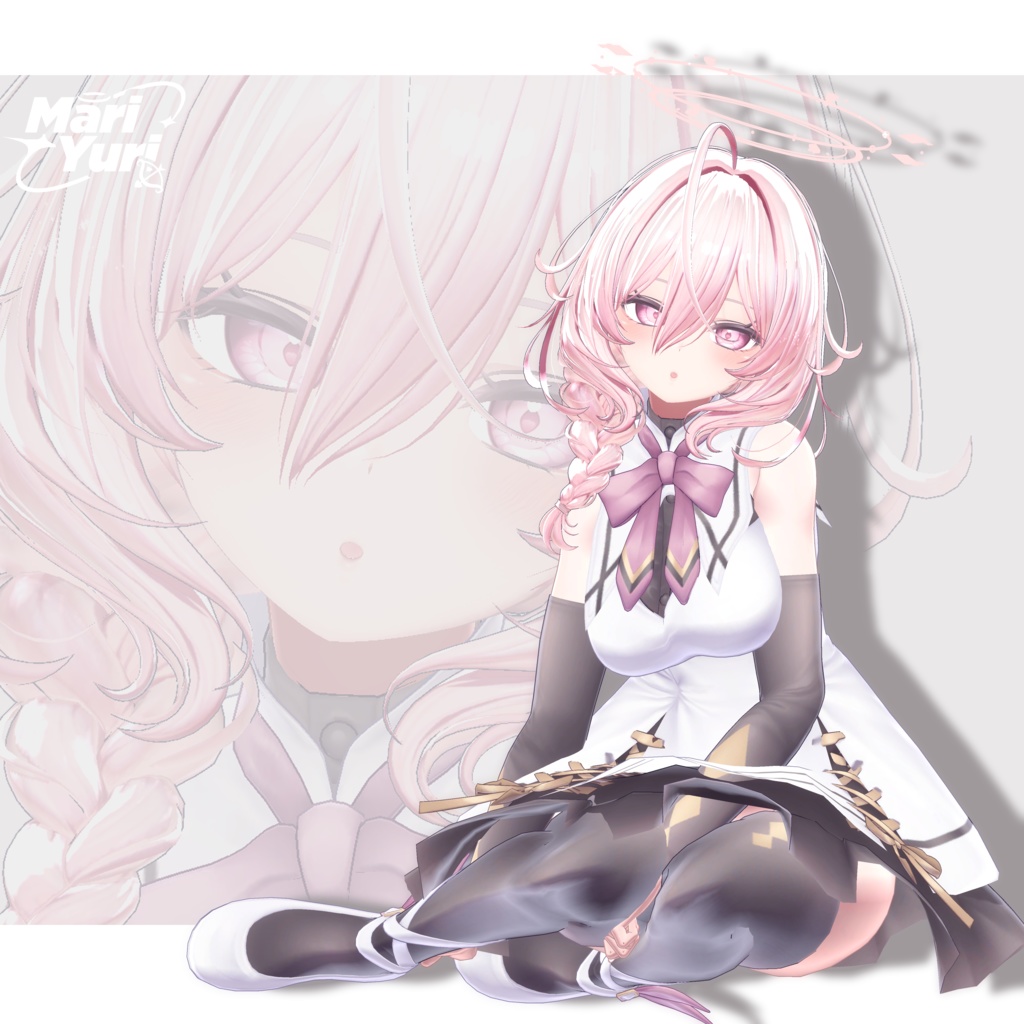 【13アバター対応 VRC Hair】 サイド三つ編み