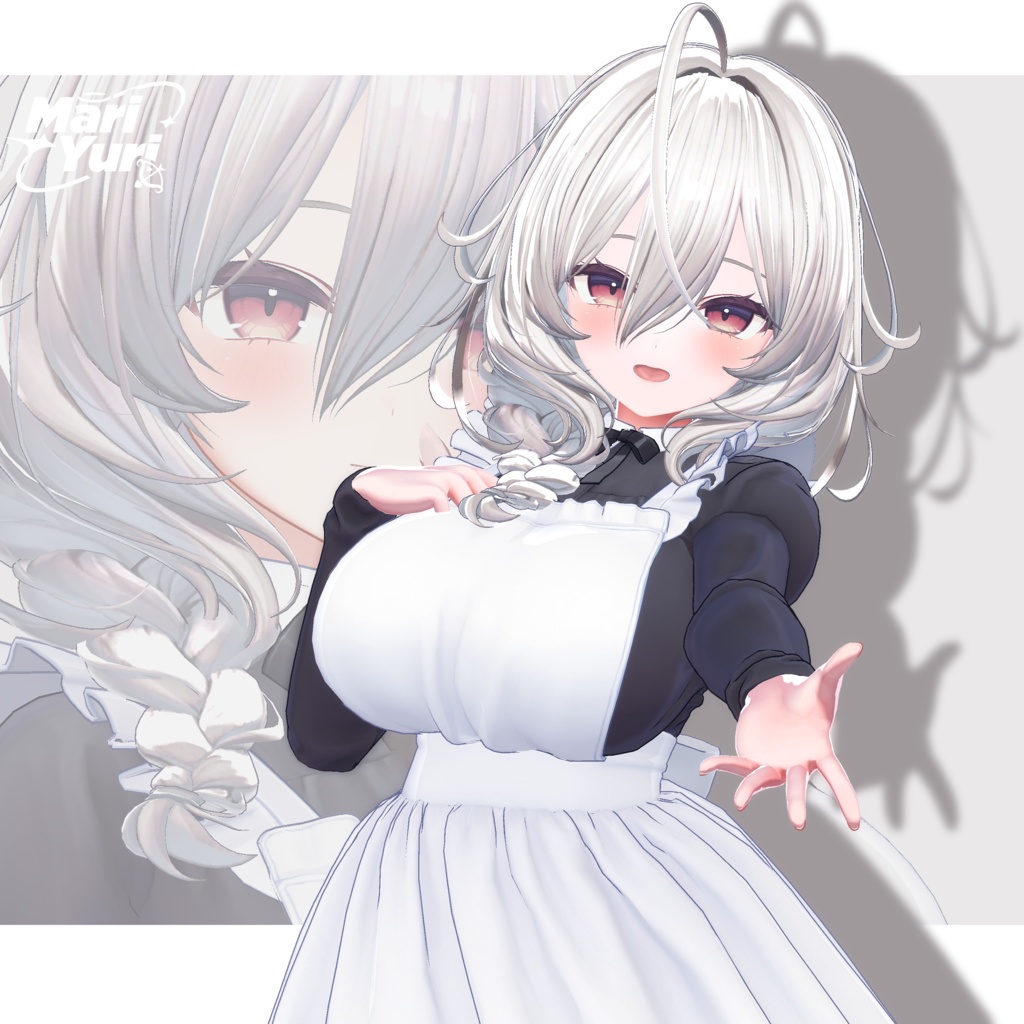 【13アバター対応 VRC Hair】 サイド三つ編み