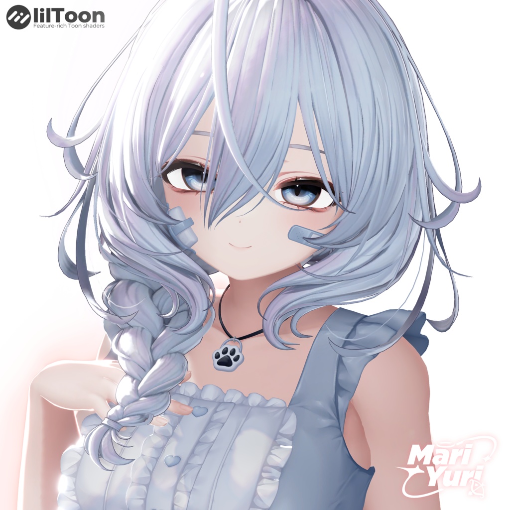 【15アバター対応 VRC Hair】 サイド三つ編み