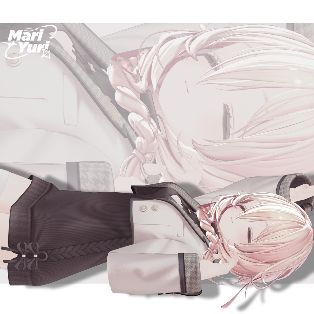 【13アバター対応 VRC Hair】 サイド三つ編み