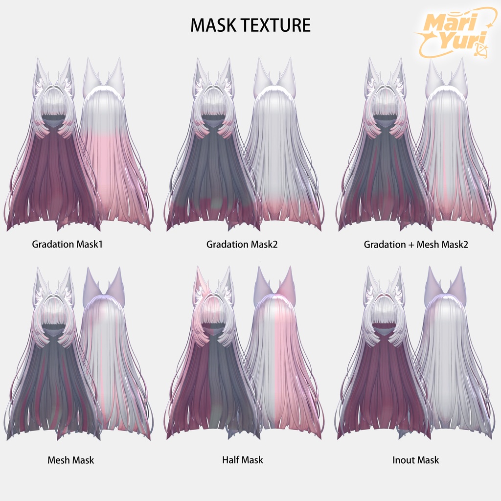 【13アバター対応 VRC Hair】 きつねさまヘア