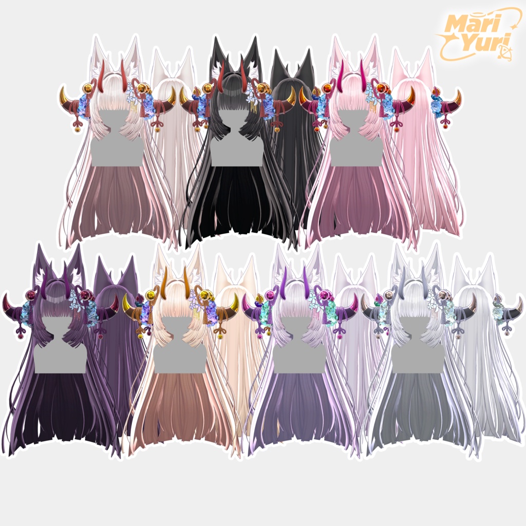 【13アバター対応 VRC Hair】 きつねさまヘア