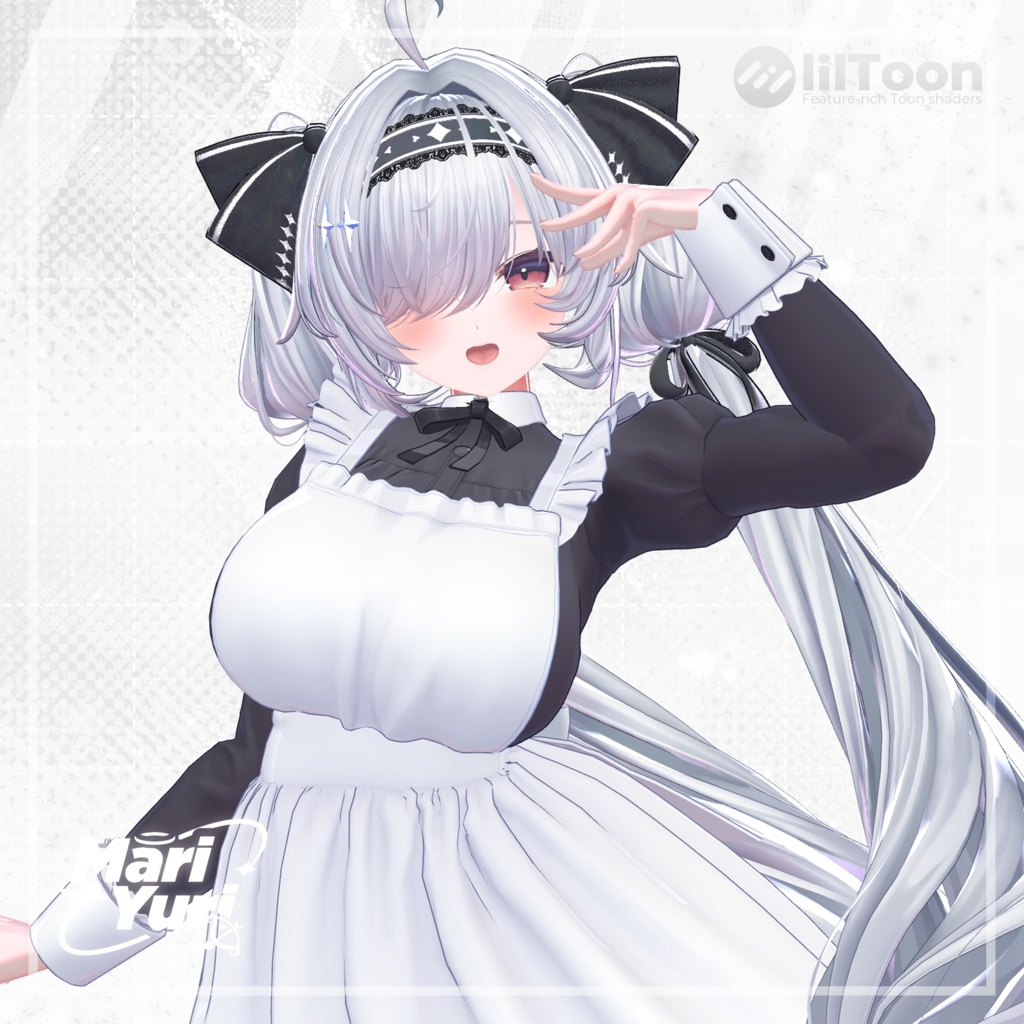 【13アバター対応 VRC Hair】 Ribbon Twintail