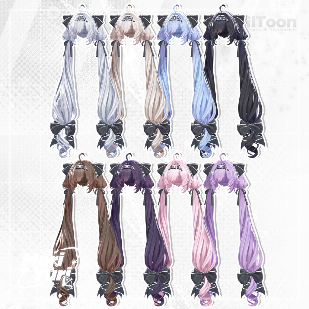 【13アバター対応 VRC Hair】 Ribbon Twintail