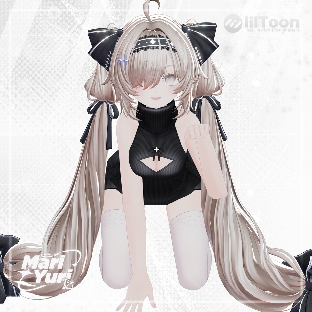 【13アバター対応 VRC Hair】 Ribbon Twintail