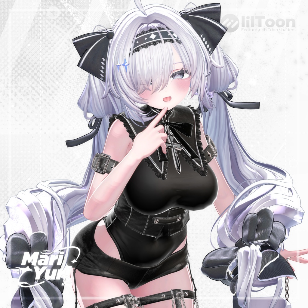 【13アバター対応 VRC Hair】 Ribbon Twintail