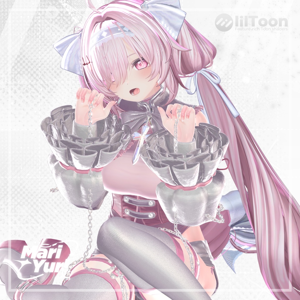 【13アバター対応 VRC Hair】 Ribbon Twintail