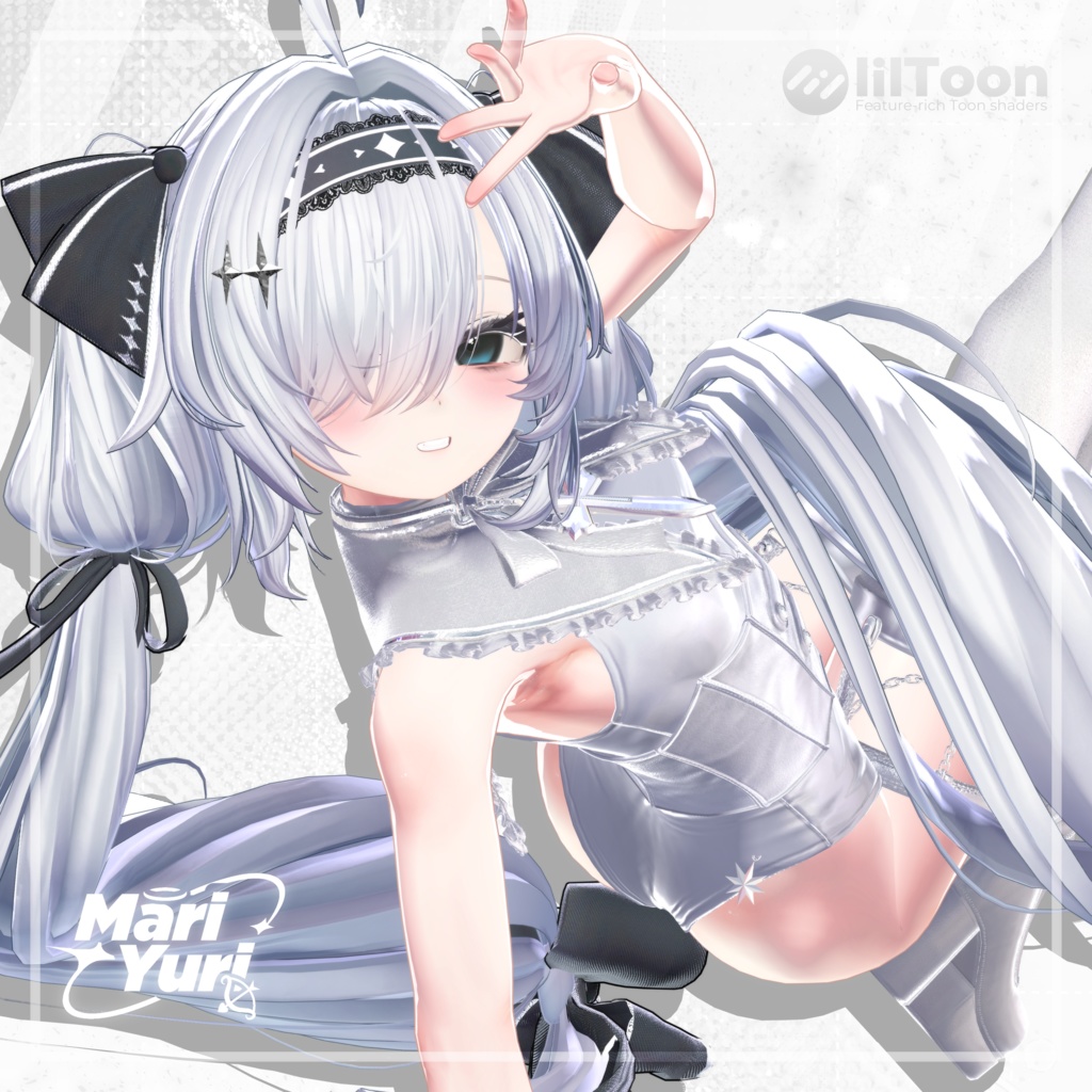 ✨SALE✨【12アバター対応 VRC Hair】 Ribbon Twintail