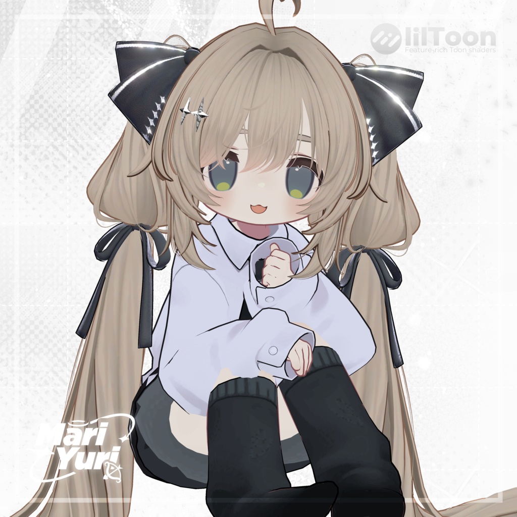 【13アバター対応 VRC Hair】 Ribbon Twintail