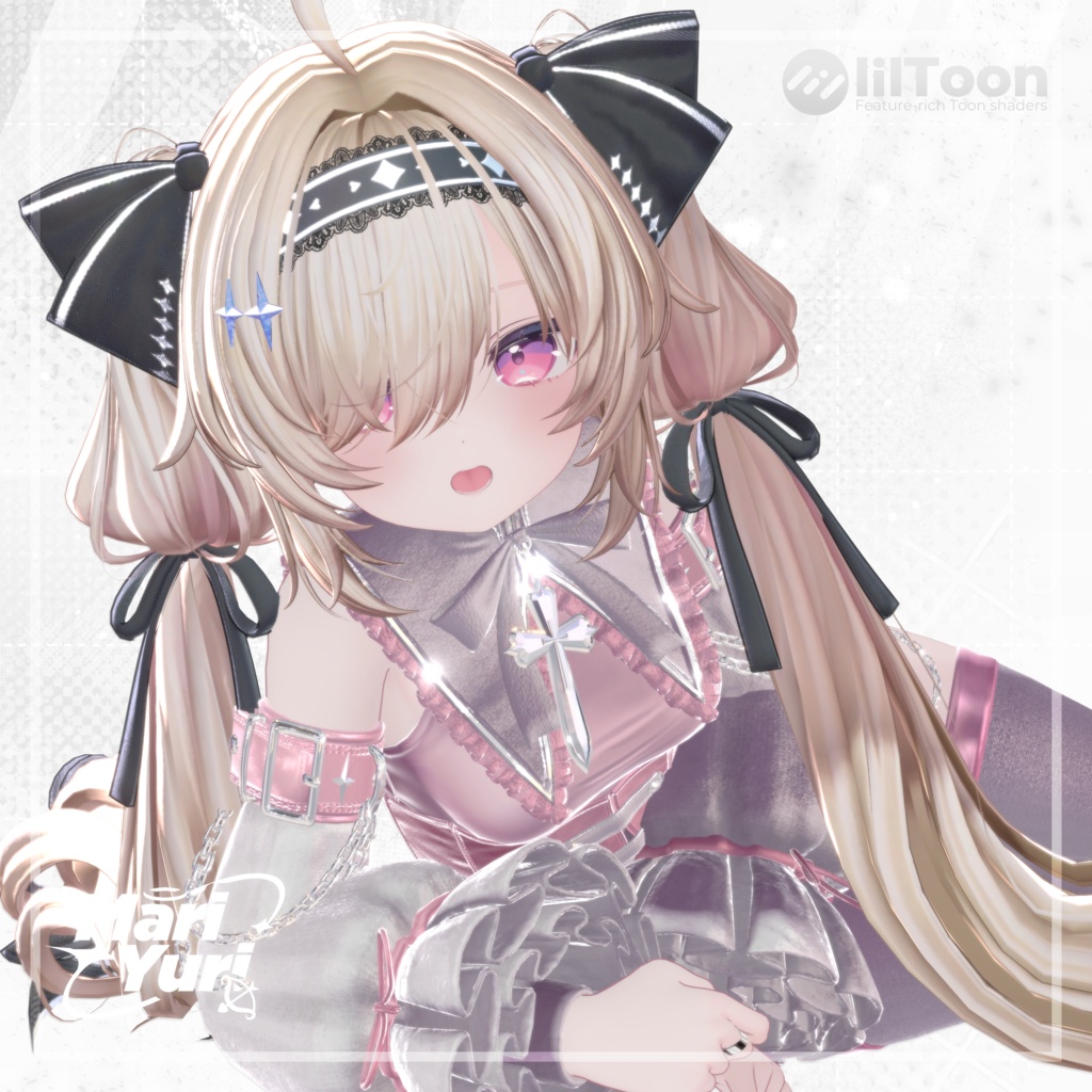 【13アバター対応 VRC Hair】 Ribbon Twintail