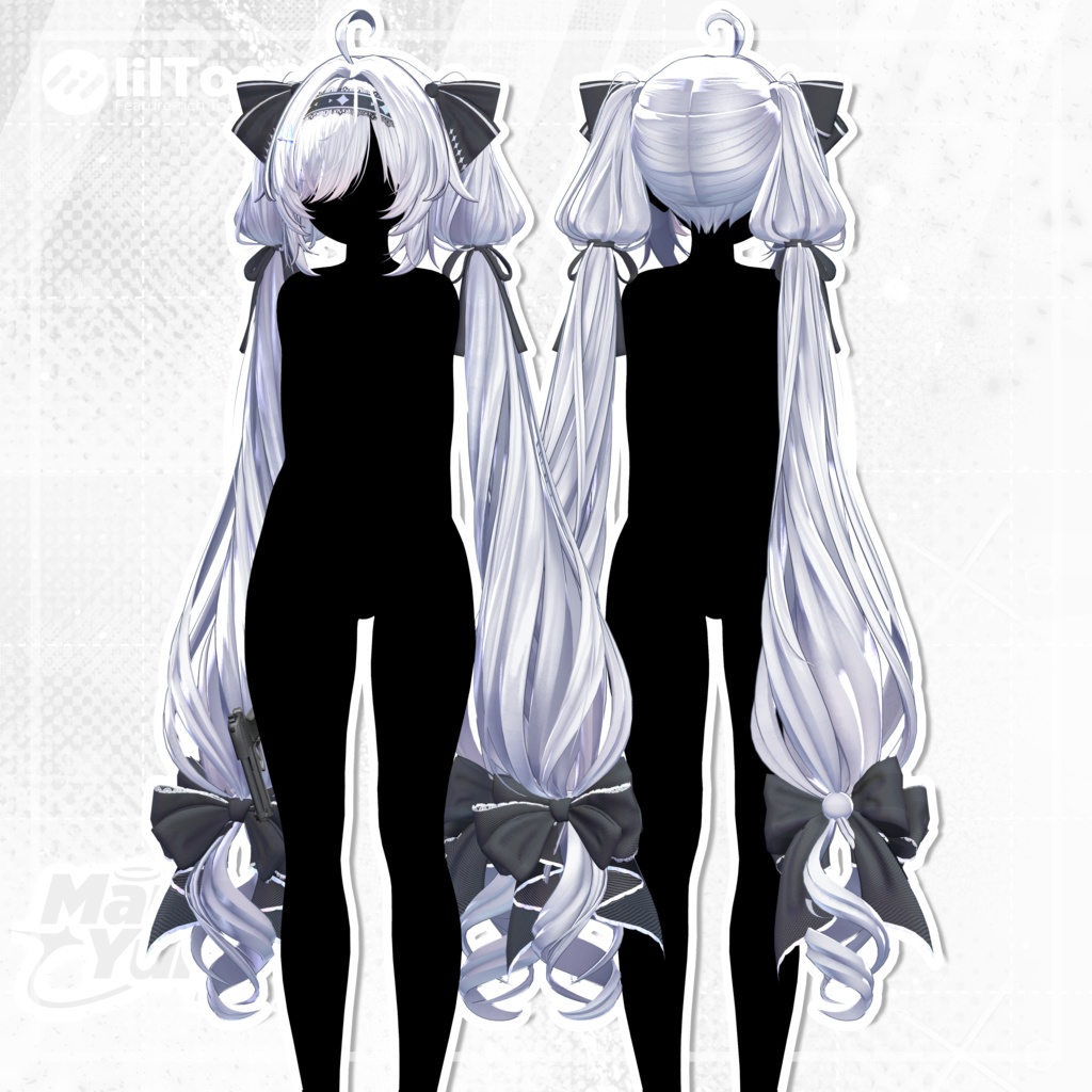 【13アバター対応 VRC Hair】 Ribbon Twintail