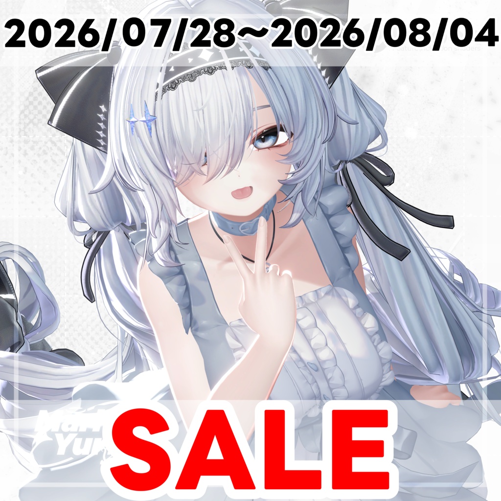 ✨ Sale✨【17アバター対応 VRC Hair】 Ribbon Twintail