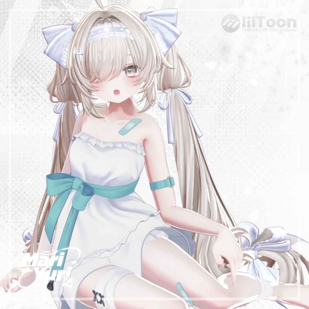 【13アバター対応 VRC Hair】 Ribbon Twintail