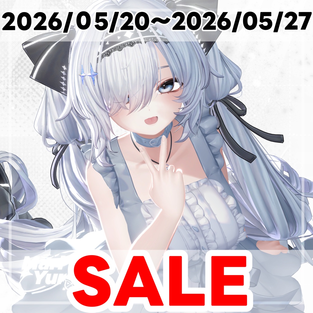 ✨Sale✨【16アバター対応 VRC Hair】 Ribbon Twintail