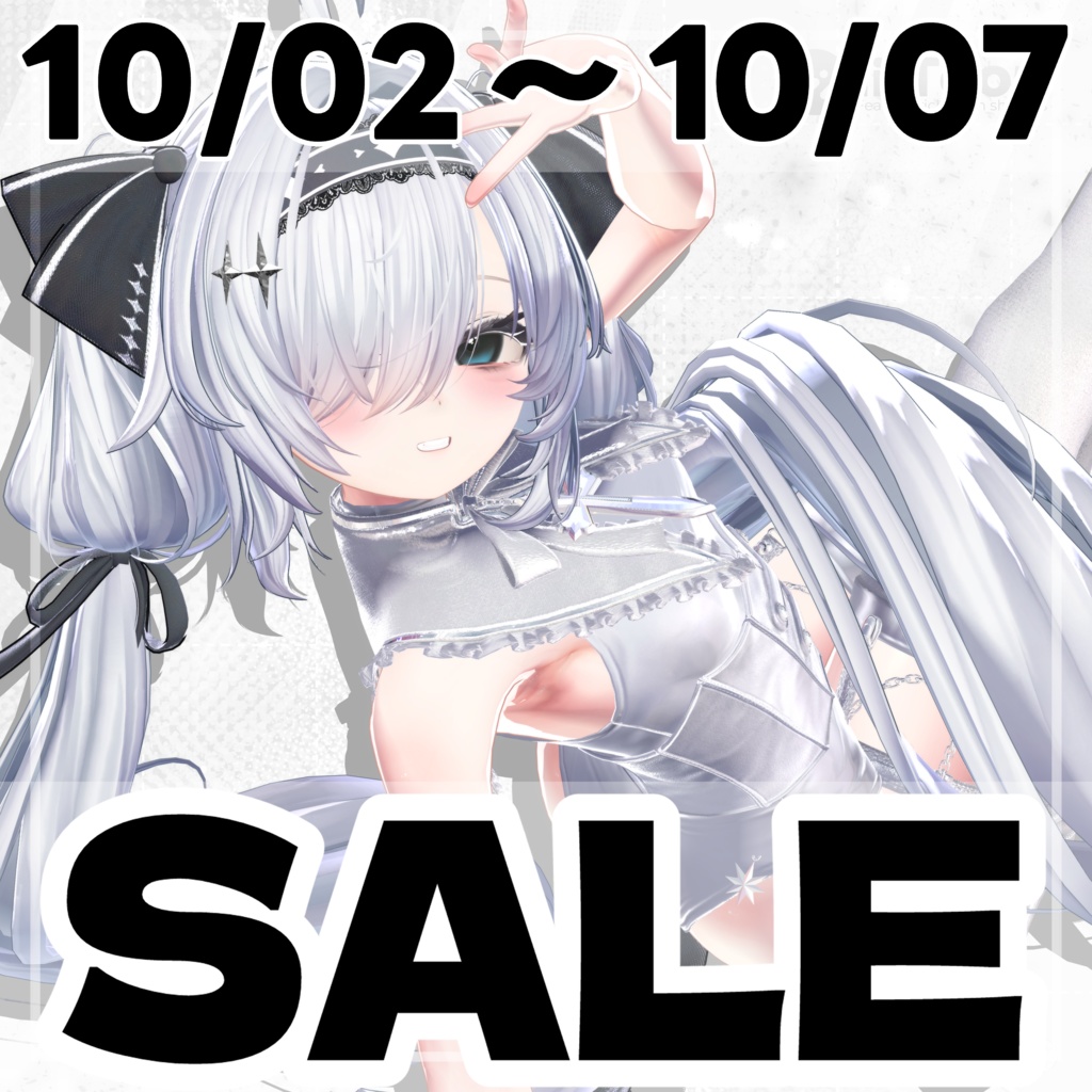 ✨Sale✨【12アバター対応 VRC Hair】 Ribbon Twintail