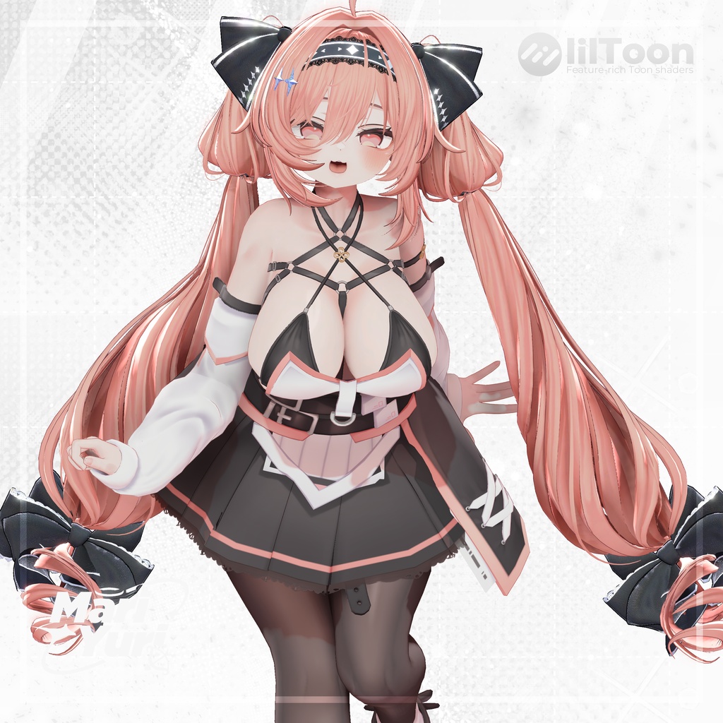 【14アバター対応 VRC Hair】 Ribbon Twintail