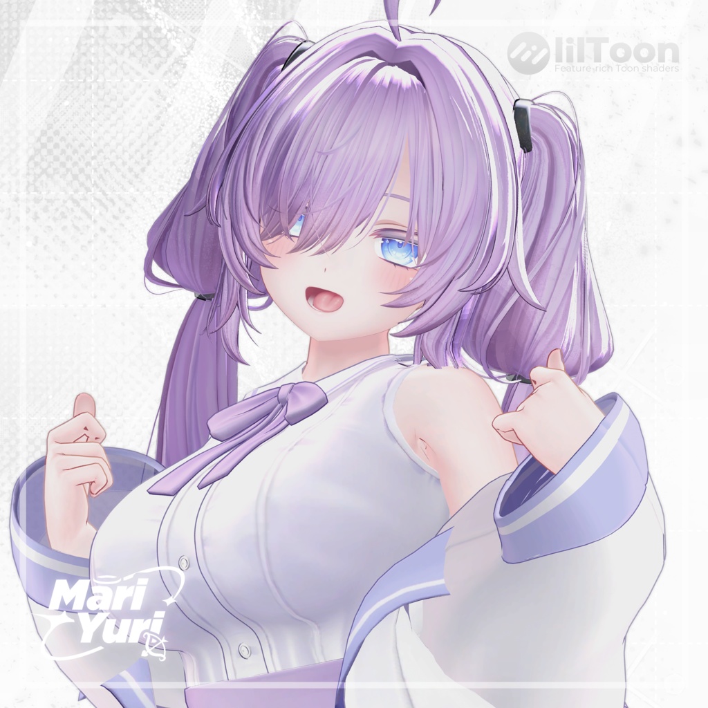 【13アバター対応 VRC Hair】 Ribbon Twintail