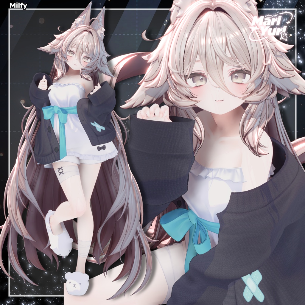 ✨Sale✨【12アバター対応 VRC Hair】ふわとろロングロングロングヘア