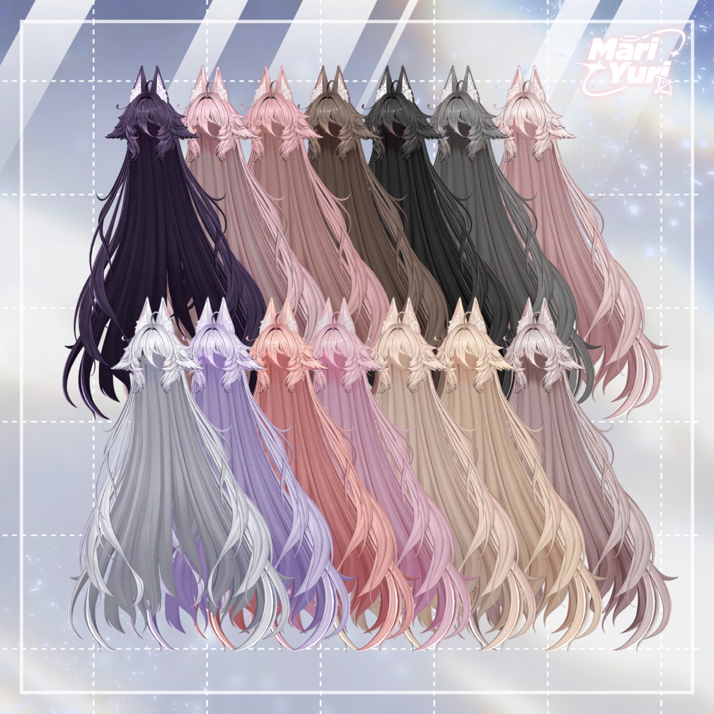 ✨Sale✨【12アバター対応 VRC Hair】ふわとろロングロングロングヘア