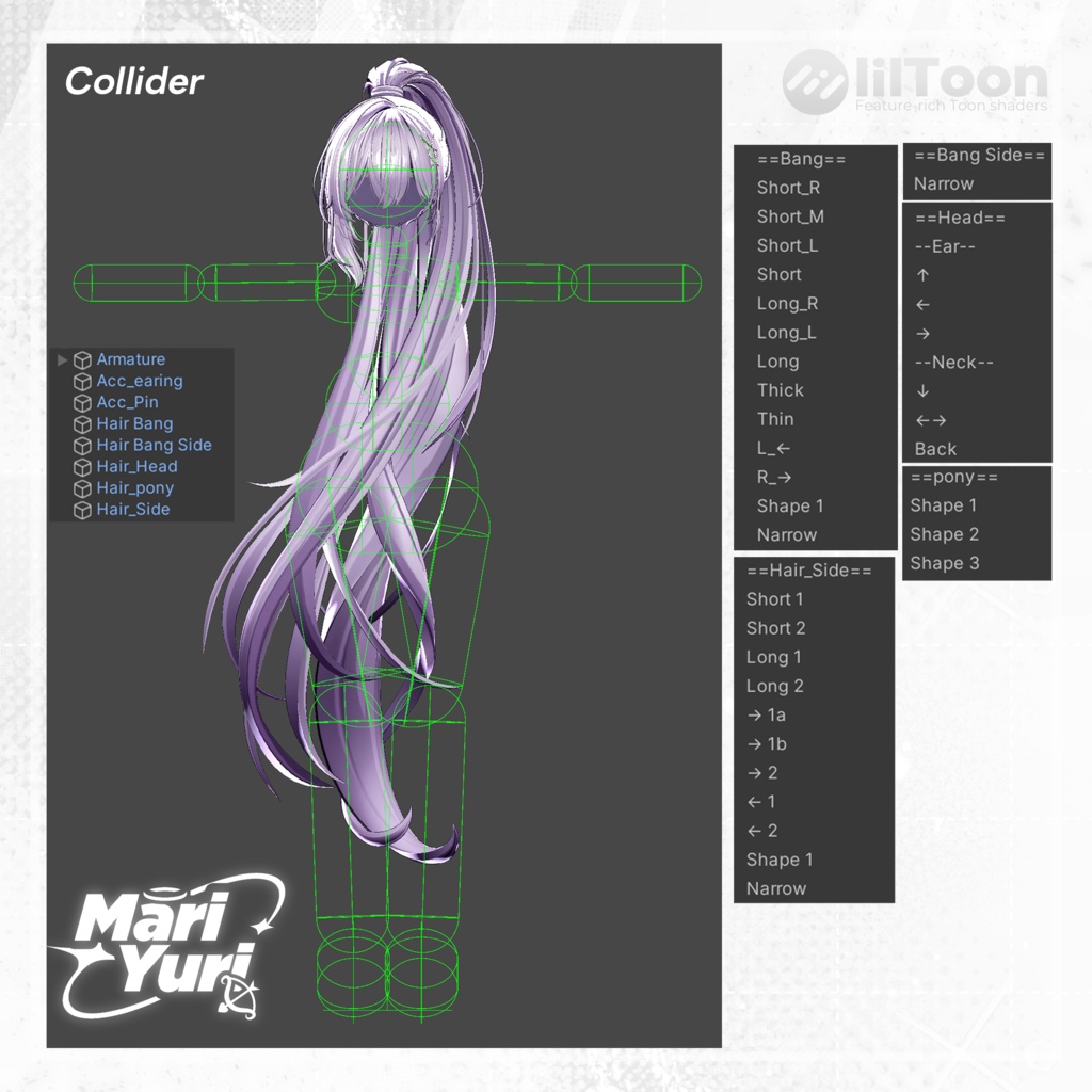 【15アバター対応 VRC Hair】 MYPonytail