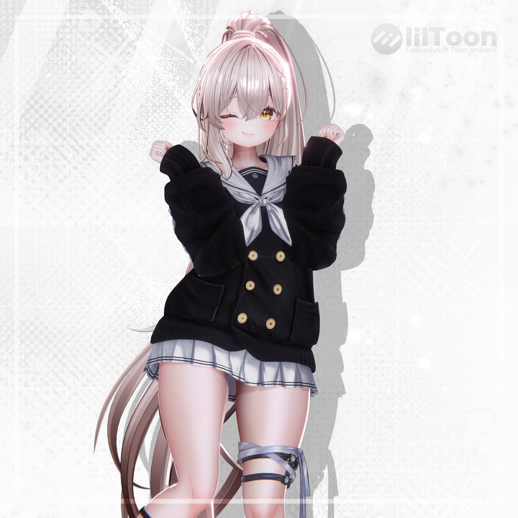 【15アバター対応 VRC Hair】 MYPonytail