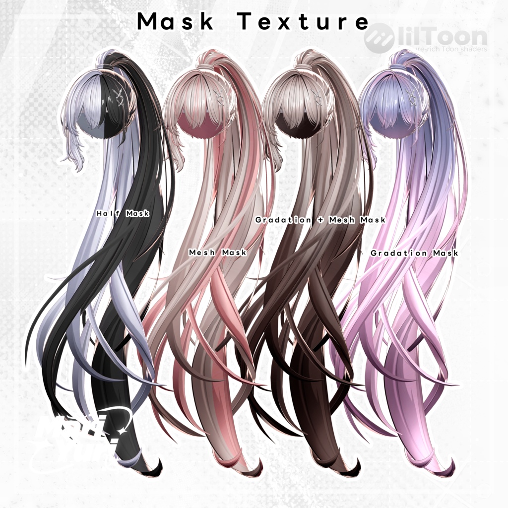 【15アバター対応 VRC Hair】 MYPonytail