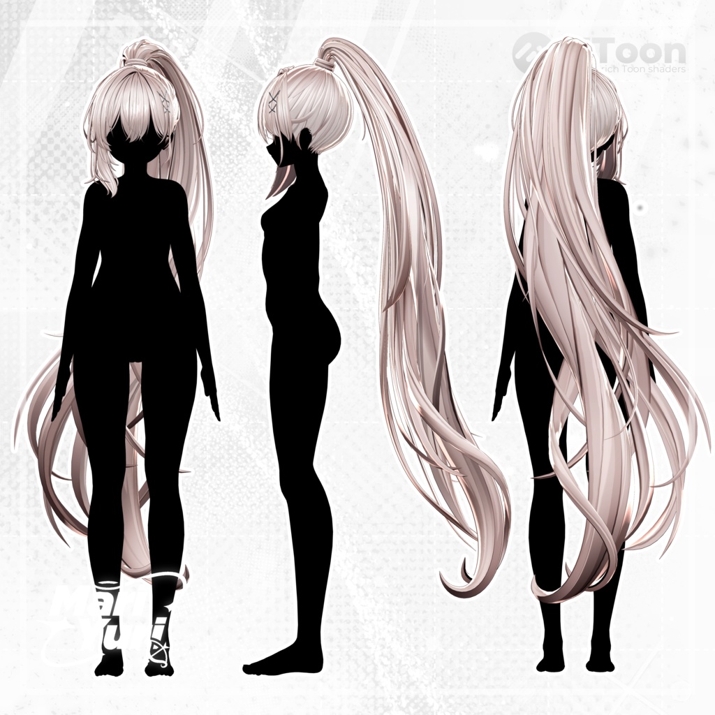 【15アバター対応 VRC Hair】 MYPonytail