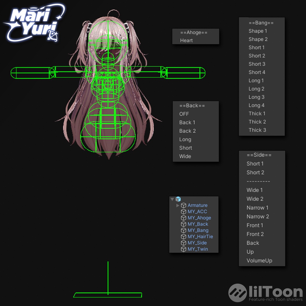 ✨Sale✨[VRC Hair】MYハーフツイン 【14アバター対応 】