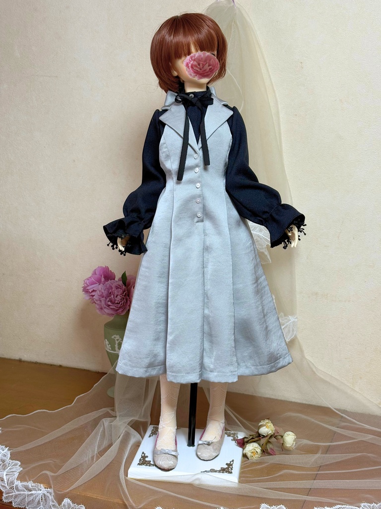 (６０㎝ドール用）ギャルソン風ワンピース1/3（単品）　新生地