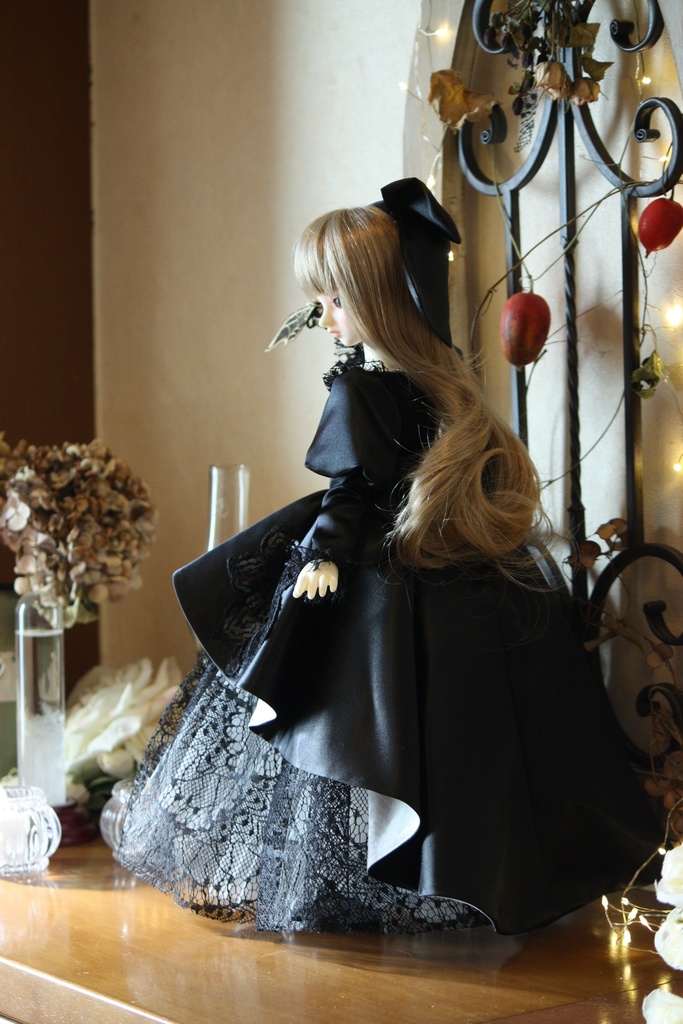 (40㎝ドール用) Black&Whiteドレス