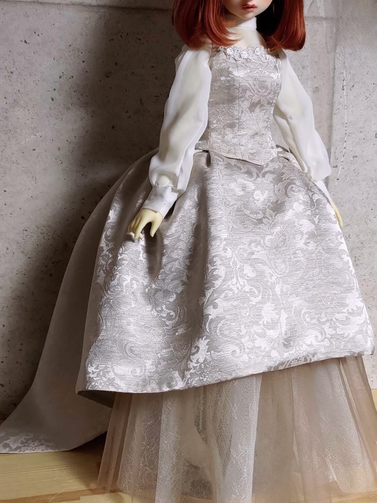 (60㎝ドール用)ジャガードドレス(ブラウス無し)