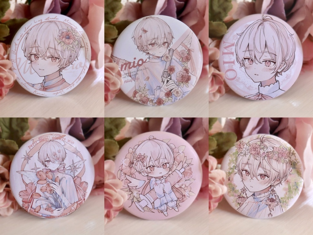 缶バッジ  (Pink Flower ver.) 全6種類