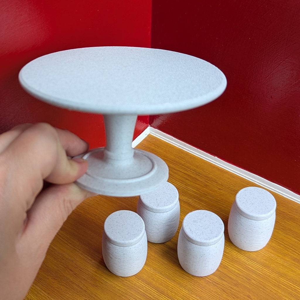 Chinese Period Drama Style Stone Table and Chairs (中国系石風テーブルとイスセット)