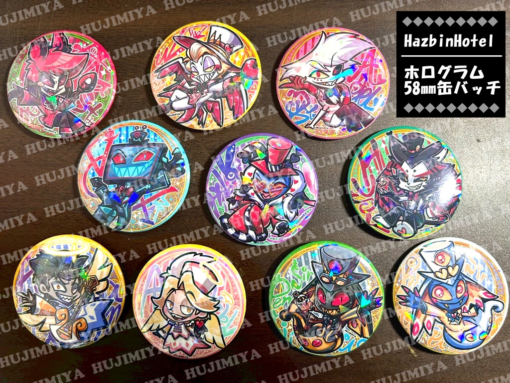 💖ハズビンホテル💖ホログラム缶バッチ💗①