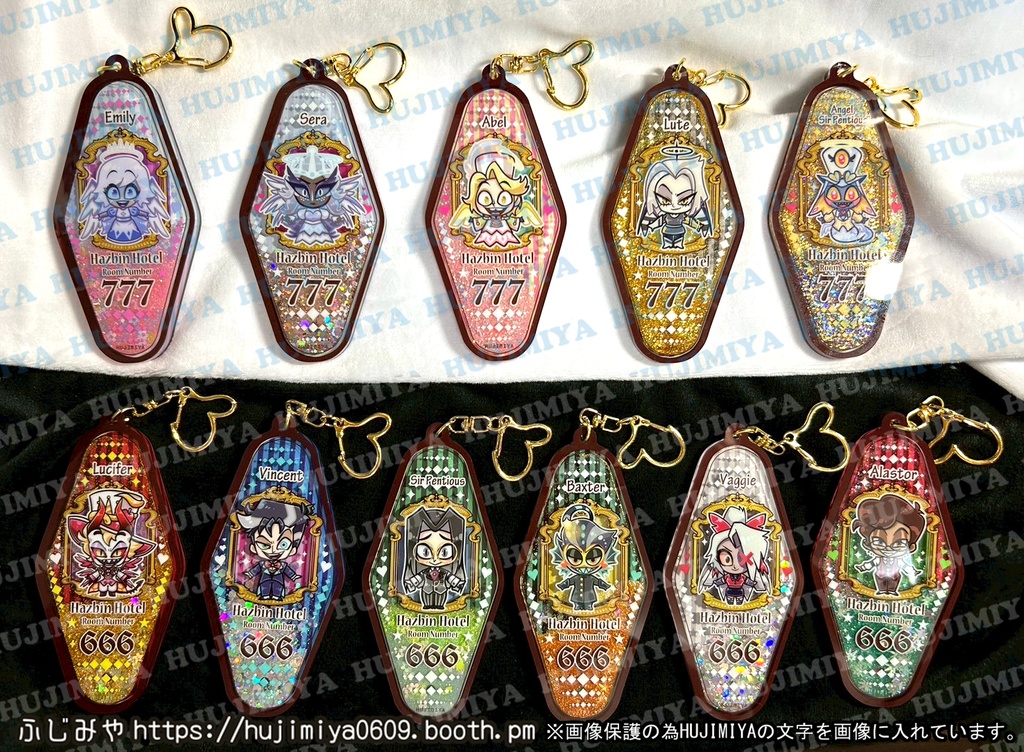 💖ハズビン・ホテル💖グリッター入りアクリルキーホルダー