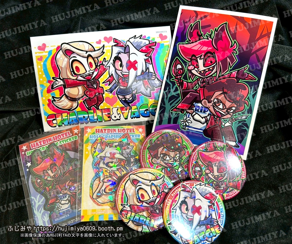 💗ハズビン・ホテル💗缶バッチ&シール、ポストカード