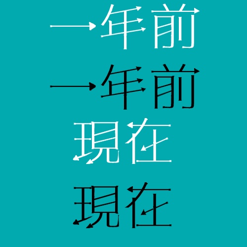 現在・一年後ロゴ