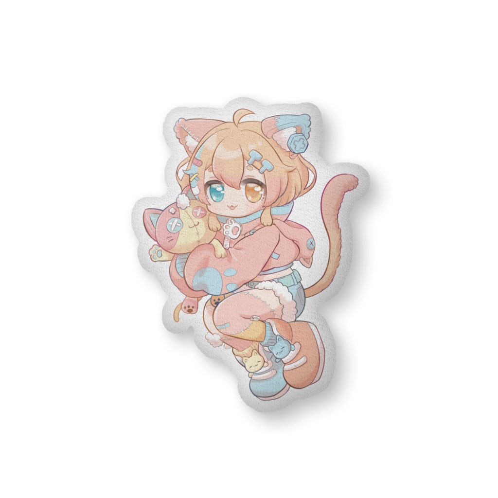 【しっぽゆるみ🐱】ふわふわぬいぐるみクッション(大)