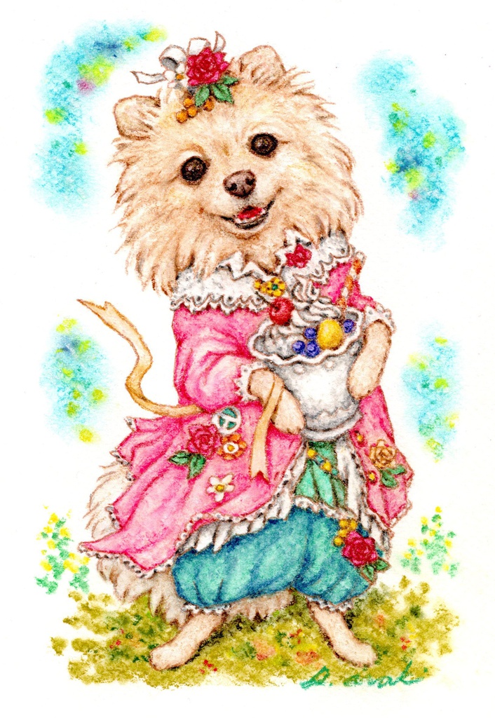 【額縁無し】ペットのパステル肖像画(A5サイズ:210×148mm)