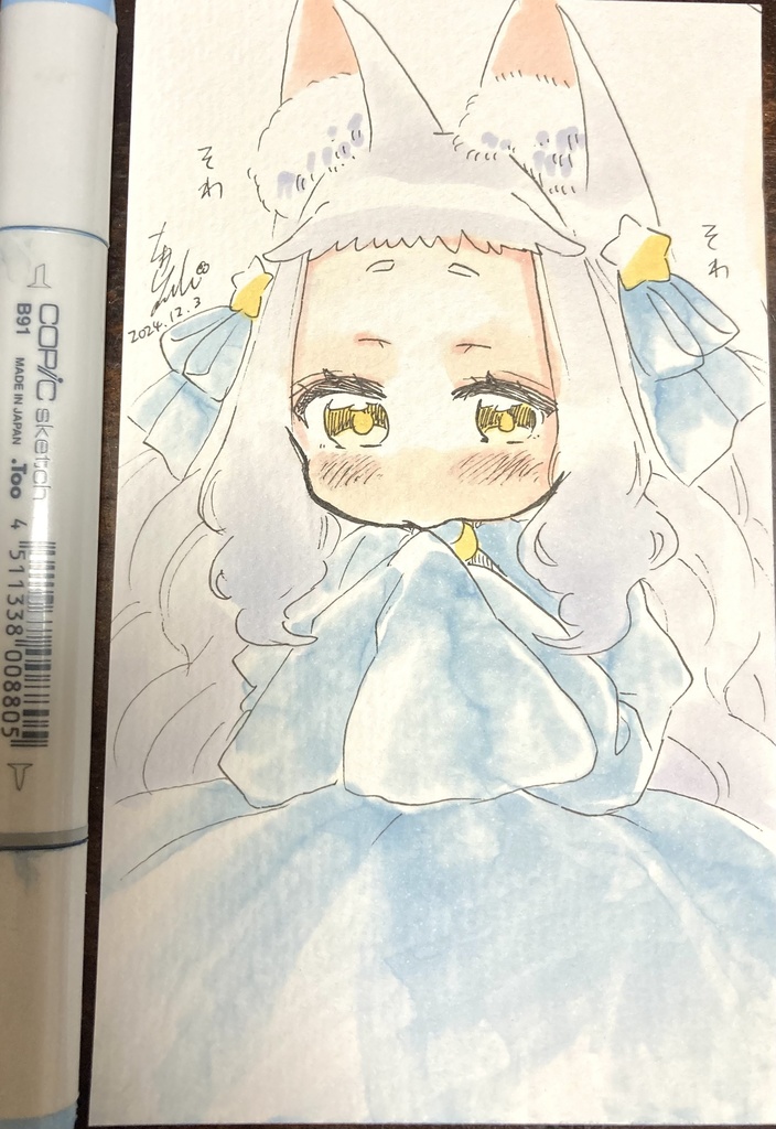 うちの子 雪叶ユキ アナログイラスト 1日1絵ちま