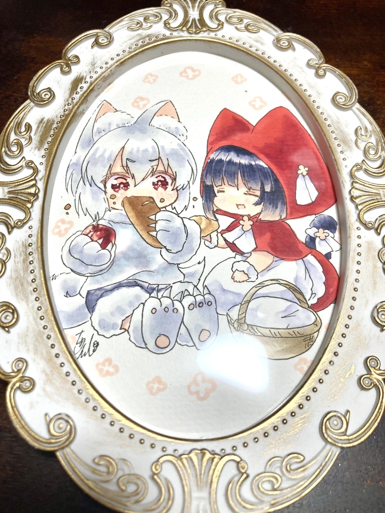 うちの子額装原画 なおちゃん ウルくん