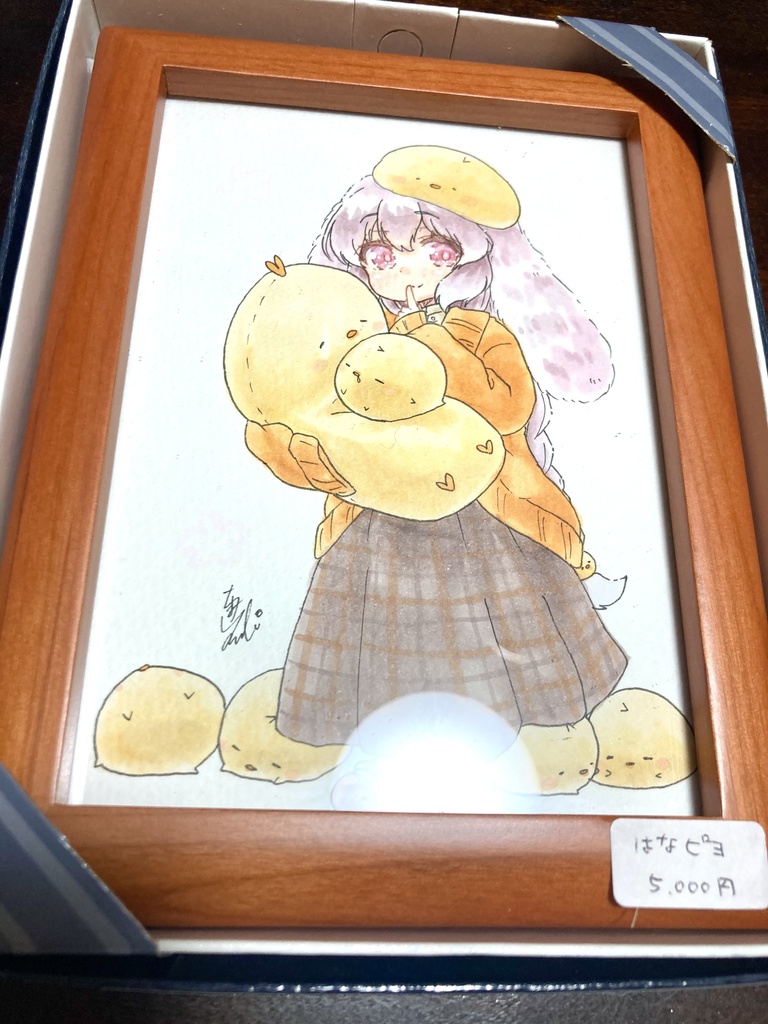 うちの子額装原画 はなちゃん ピヨちゃん