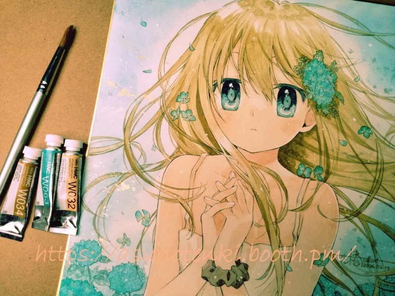 直筆イラスト色紙原画