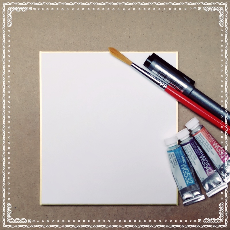 【受注制作】セミオーダー直筆サインミニ色紙 (13.5cm×12.0cm)