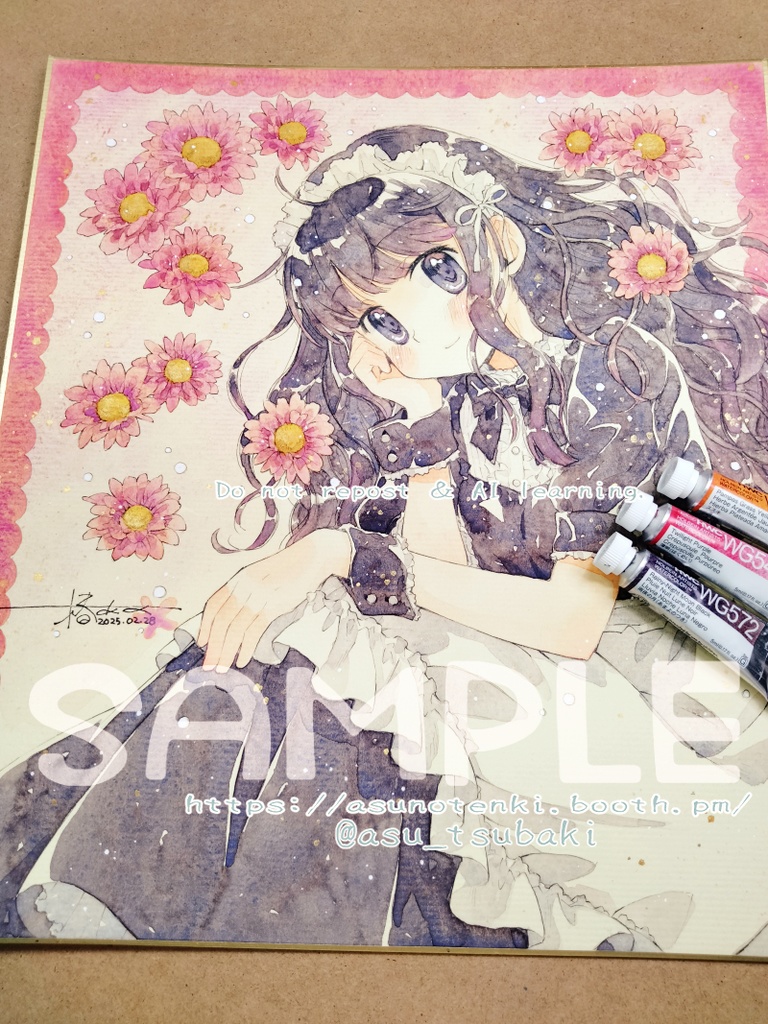 【受注制作】セミオーダー直筆サイン大色紙 (27.2㎝×24.2㎝)