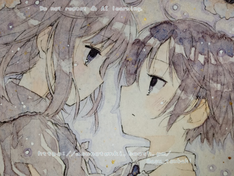 ミニ色紙原画 みつ&恭子